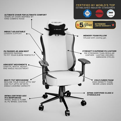 Apex Series - Arctic White Gaming Chair