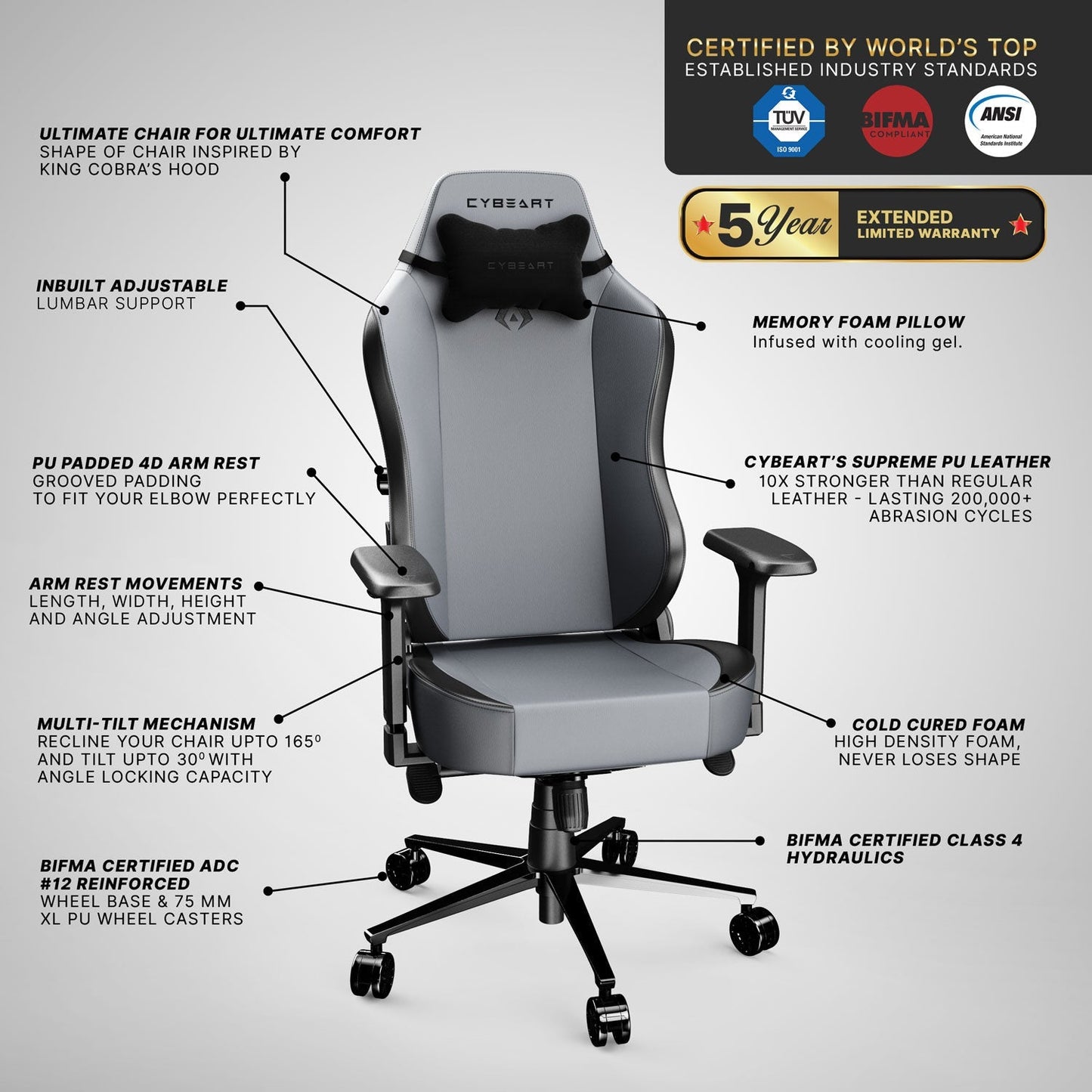 Apex Series - X11 Gray Gaming Chair