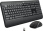Logitech MK540 Wireless Keyboard Mouse Combo - USB Wireless RF Keyboard - Black - USB Wireless RF Mouse - Optical - 1000 dpi - 3 Button - Scroll Wheel - QWERTY - Black